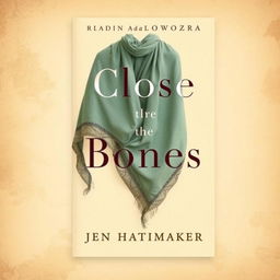 A book cover design for 'Close the Bones' by Jen Hatmaker, featuring a warm and inviting background with soft, earthy tones