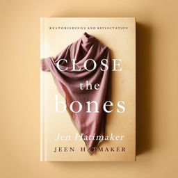 A book cover design for 'Close the Bones' by Jen Hatmaker, featuring a warm and inviting background with soft, earthy tones