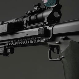 A contemporary special forces rifle, showcasing advanced technological features and precise design.