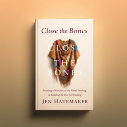 A book cover design for 'Close the Bones' by Jen Hatmaker, featuring a soothing and warm color palette