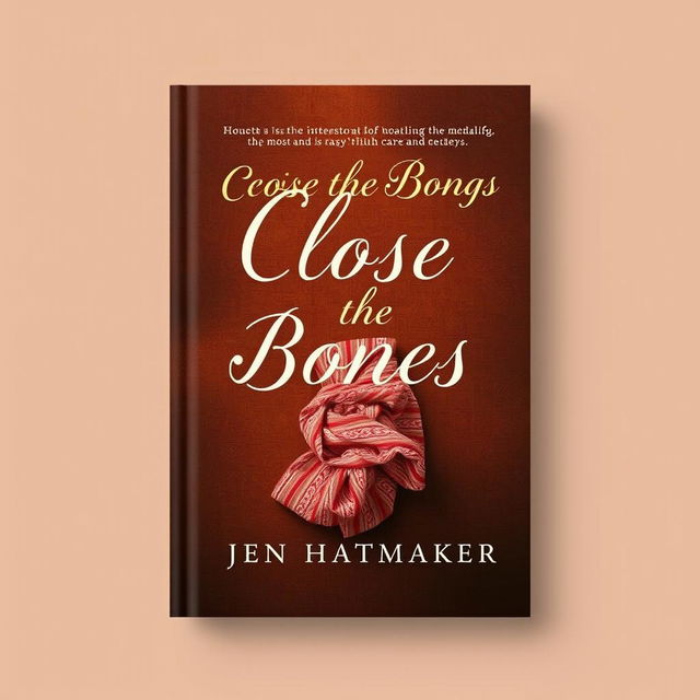 A book cover design for 'Close the Bones' by Jen Hatmaker, featuring a rich, textured background in warm earth tones that evoke a sense of comfort and healing