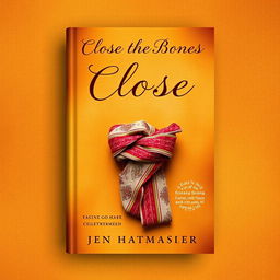 A book cover design for 'Close the Bones' by Jen Hatmaker, featuring a rich, textured background in warm earth tones that evoke a sense of comfort and healing
