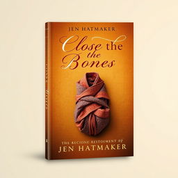 A book cover design for 'Close the Bones' by Jen Hatmaker, featuring a rich, textured background in warm earth tones that evoke a sense of comfort and healing