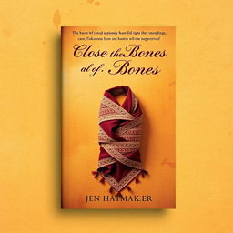 A book cover design for 'Close the Bones' by Jen Hatmaker, featuring a rich, textured background in warm earth tones that evoke a sense of comfort and healing