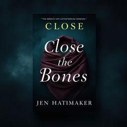 A book cover design for 'Close the Bones' by Jen Hatmaker, featuring a moody and atmospheric background with cool dark colors like deep blues and greens