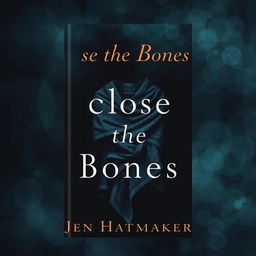 A book cover design for 'Close the Bones' by Jen Hatmaker, featuring a moody and atmospheric background with cool dark colors like deep blues and greens