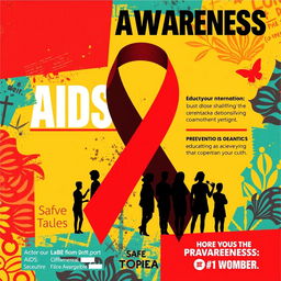 A striking and engaging AIDS awareness poster, featuring a strong visual impact