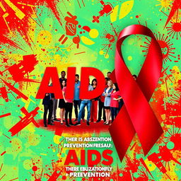 An eye-catching and captivating AIDS awareness poster featuring bold and impactful visuals