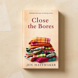 A book cover design for 'Close the Bones' by Jen Hatmaker, featuring a rich, textured background in soft, muted colors that evoke a sense of warmth and comfort