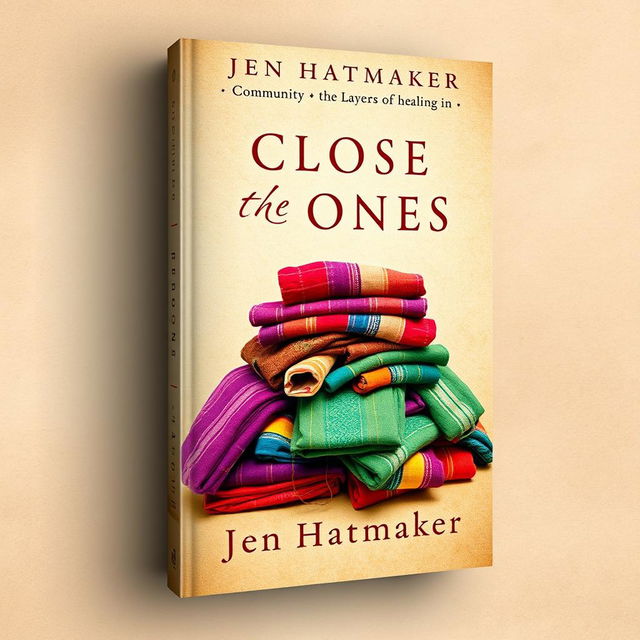 A book cover design for 'Close the Bones' by Jen Hatmaker, featuring a rich, textured background in soft, muted colors that evoke a sense of warmth and comfort