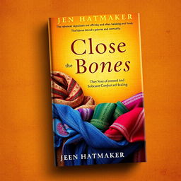 A book cover design for 'Close the Bones' by Jen Hatmaker, showcasing a captivating arrangement of multiple beautifully wrapped rebozos in vibrant colors and intricate patterns