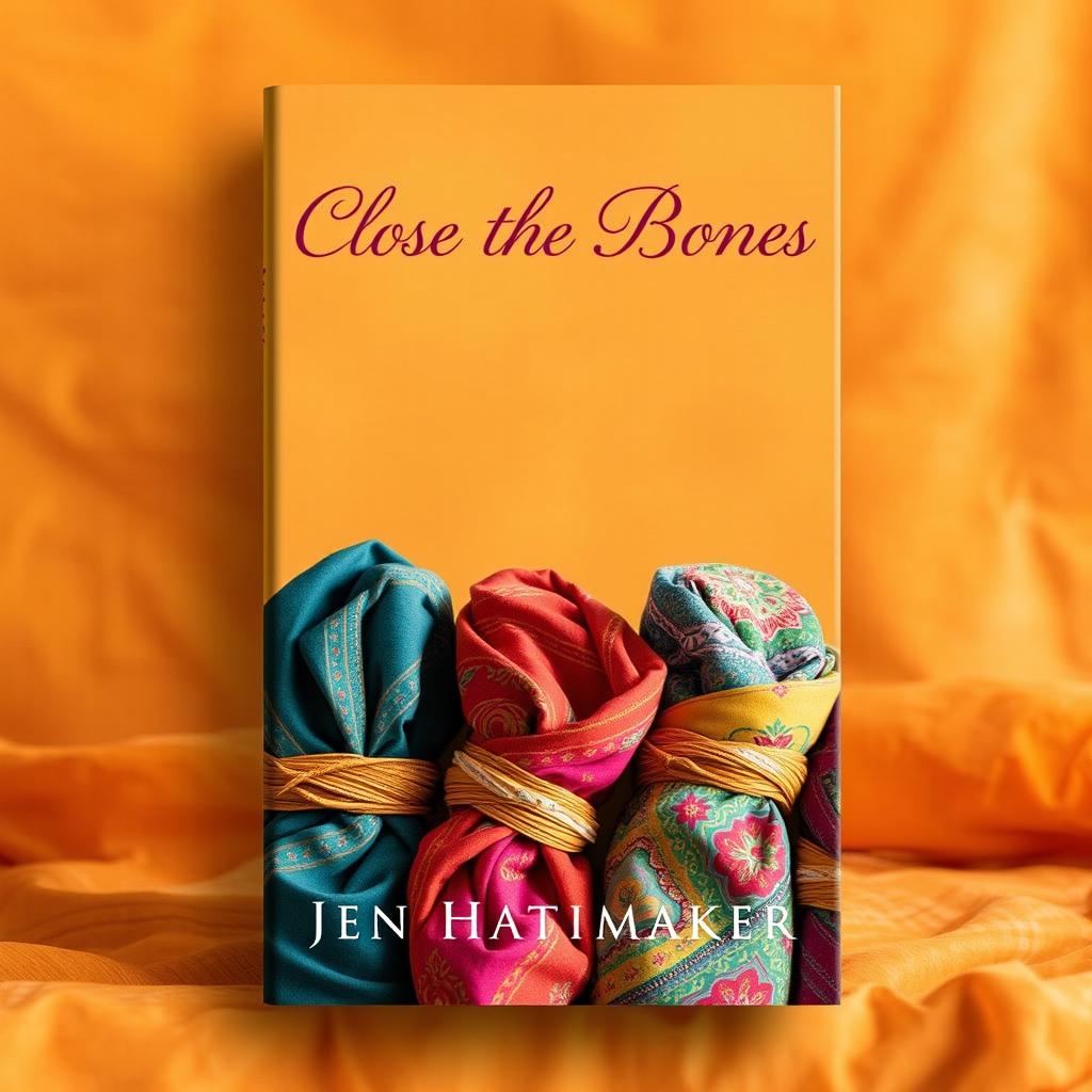 A book cover design for 'Close the Bones' by Jen Hatmaker, featuring a visually striking background in warm and inviting colors that evoke a sense of comfort