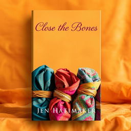 A book cover design for 'Close the Bones' by Jen Hatmaker, featuring a visually striking background in warm and inviting colors that evoke a sense of comfort