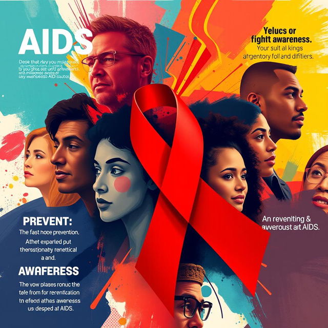 An engaging and visually striking AIDS awareness poster that captures attention and conveys a powerful message