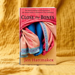 A book cover design for 'Close the Bones' by Jen Hatmaker, featuring a beautifully textured background in soft, inviting colors that create a sense of warmth