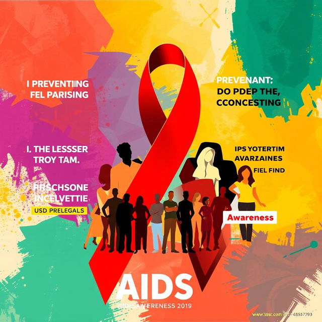 An interesting and engaging AIDS awareness poster that effectively delivers a strong message