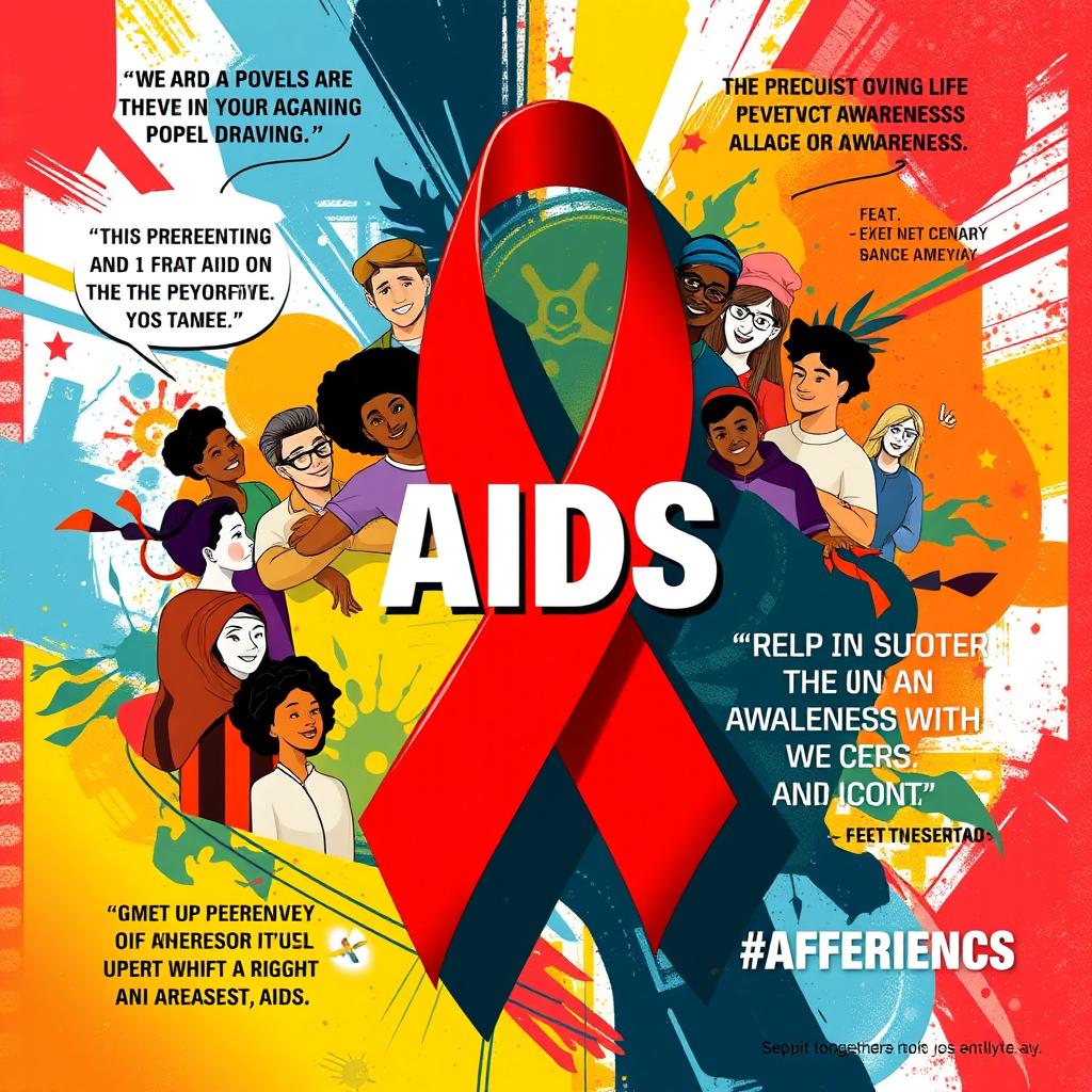 An engaging and visually striking AIDS awareness poster designed to capture attention