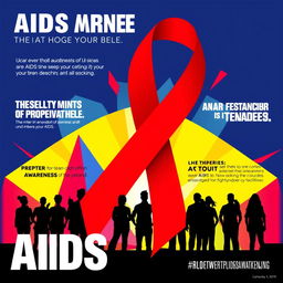 An eye-catching and compelling AIDS awareness poster designed to captivate and educate the audience