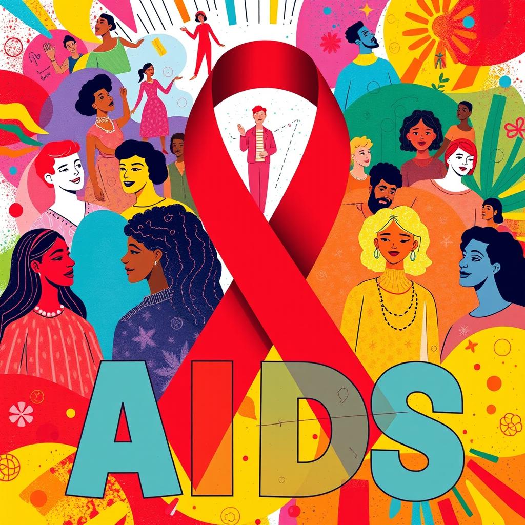 A vibrant and captivating AIDS awareness poster designed to engage the audience