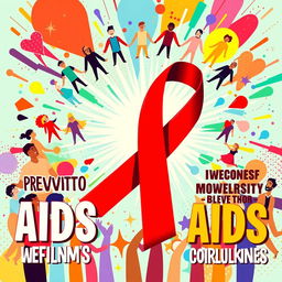 A vibrant and captivating AIDS awareness poster designed to engage the audience