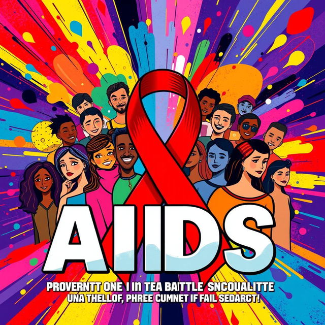 A vibrant and captivating AIDS awareness poster designed to engage the audience