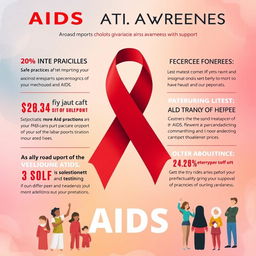 A thought-provoking AIDS awareness poster highlighting key information about prevention and support