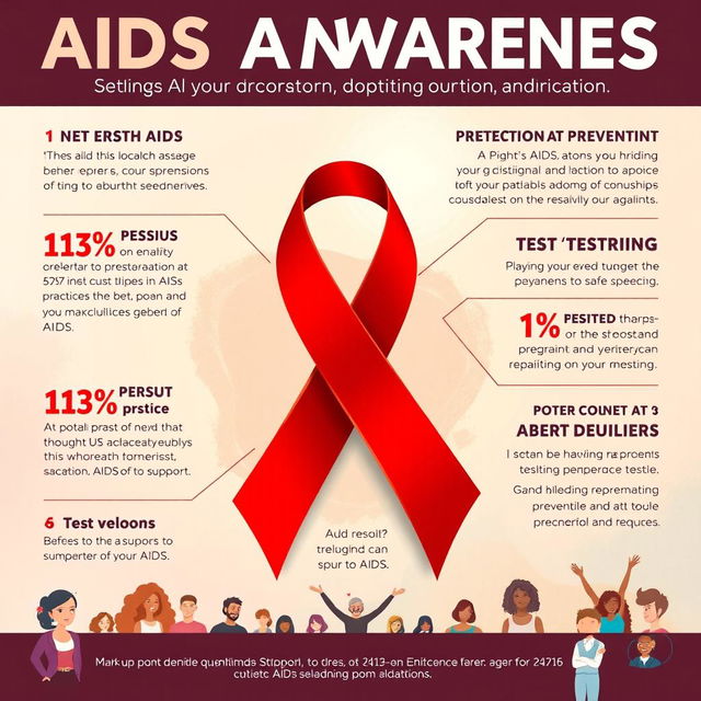 A thought-provoking AIDS awareness poster highlighting key information about prevention and support