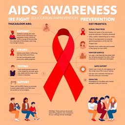 A comprehensive AIDS awareness poster focused on education and prevention
