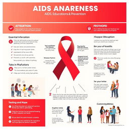 A comprehensive AIDS awareness poster focused on education and prevention