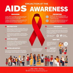 A comprehensive AIDS awareness poster focused on education and prevention