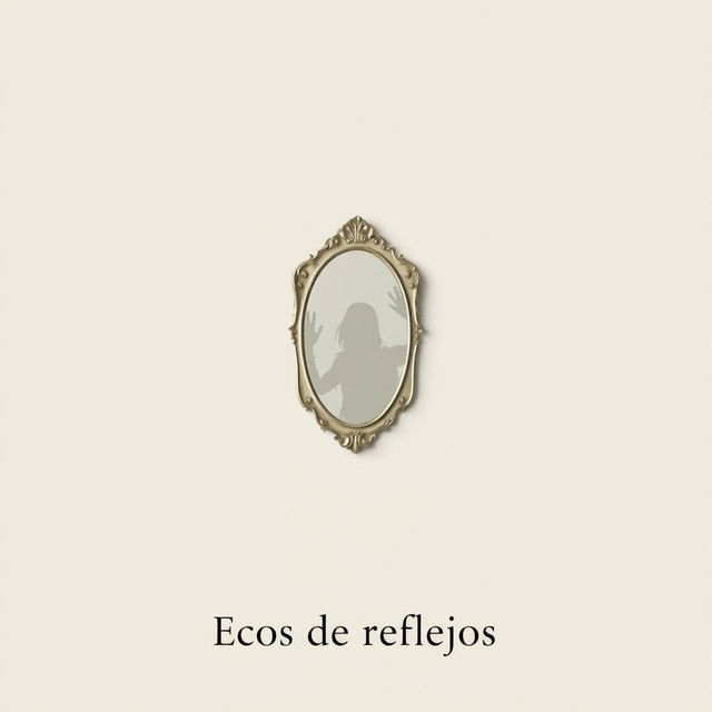 A minimalist cover design for the mystery novel 'Ecos de reflejos'