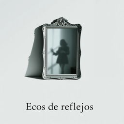 A minimalist cover design for the mystery novel 'Ecos de reflejos'