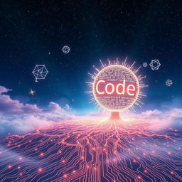 A captivating visual representation of "Genesis: The Code of Creation and Algorithms"