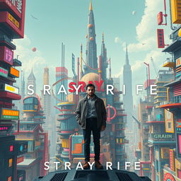 A striking cinema poster for a dystopian futuristic city known as Stray Rife, emphasizing the pervasive themes of artificial intelligence