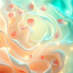 A stunningly beautiful abstract representation of beauty, featuring a blend of delicate pastel colors swirling together harmoniously