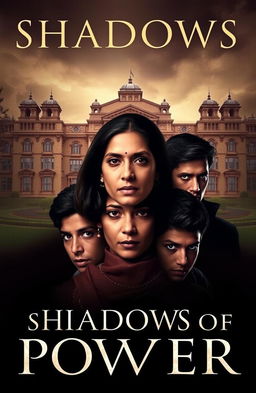 A captivating book cover for 'Shadows of Power'