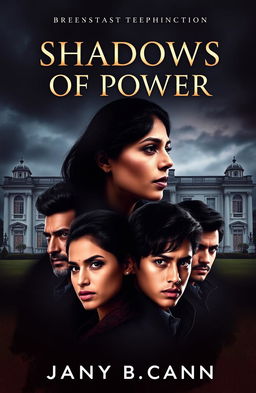 A captivating book cover for 'Shadows of Power'
