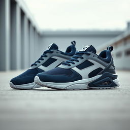 A stylish pair of men's sneakers designed for casual wear, showcasing a sleek silhouette and modern aesthetics