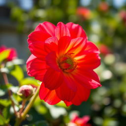 A close-up of a beautifully blooming flower in vibrant colors, showcasing intricate petals and delicate details