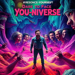 A visually striking film poster for a horror movie titled "You-niverse"
