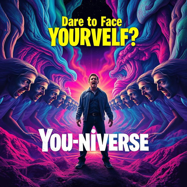 A visually striking film poster for a horror movie titled "You-niverse"