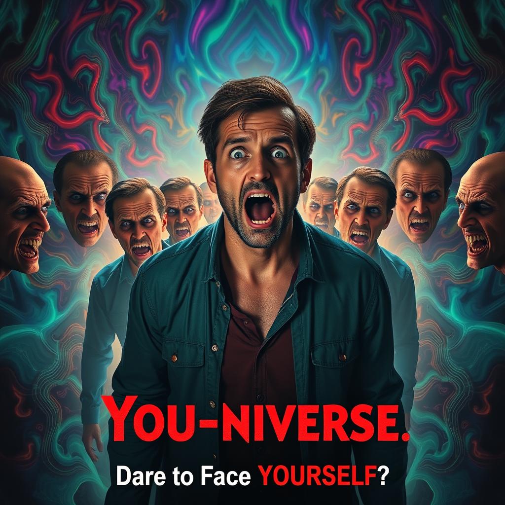 An eerie film poster for a horror movie titled "You-niverse"