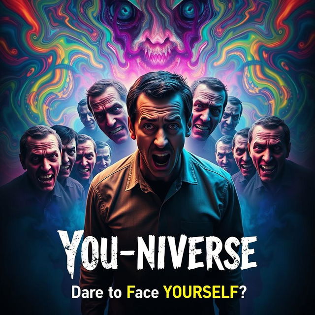 An eerie film poster for a horror movie titled "You-niverse"