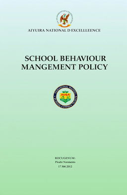 A cover page design for the School Behaviour Management Policy of Aiyura National School of Excellence