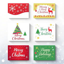 Eight beautifully designed Christmas cards arranged neatly on a single A4 sheet