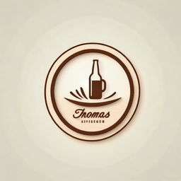 Create a logo for 'Thomas Stuhlberger', a company specializing in laser cutouts and engravings in wood, mostly for beer capsules. 'Laser design' should also feature, with colors white, black and #0A593C. The name should be subtly placed using Raleway and Dancing Script fonts.