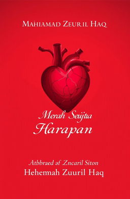 A novel cover design for 'Merah Sejuta Harapan' by Muhammad Zuhril Haq