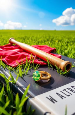 A vibrant, inviting book cover featuring a sunlit field with lush, green grass