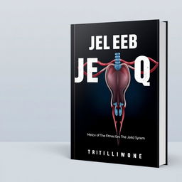 A sleek and modern book cover design featuring a stylized anatomical representation of the male reproductive system, incorporating elements of artistic anatomy and fitness
