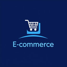 A modern and sleek logo design utilizing blue and white colors for an e-commerce website